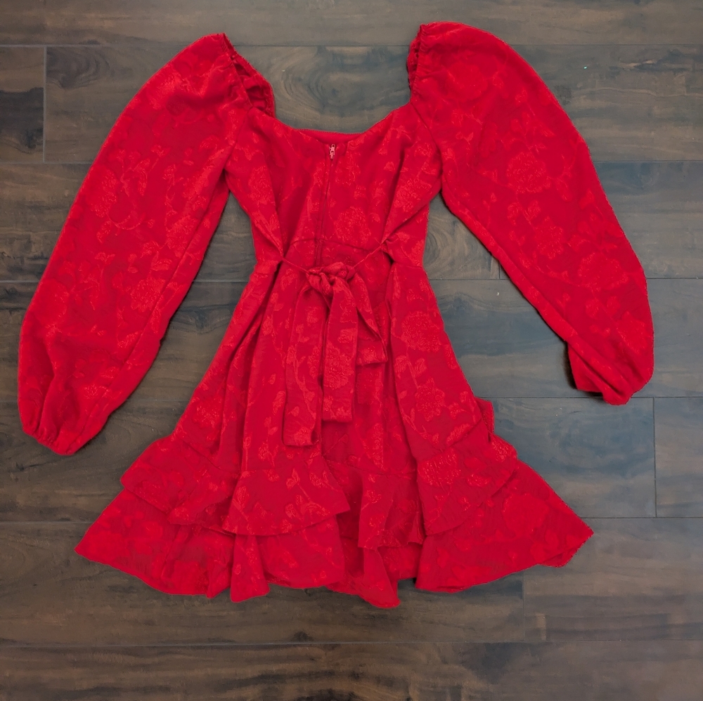 Francesca's Long Sleeve Red Dress - Picture 3 of 5